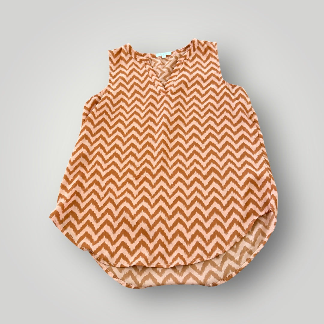 Maurices Rust Chevron Sleeveless Blouse Size Medium